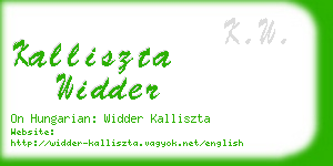 kalliszta widder business card